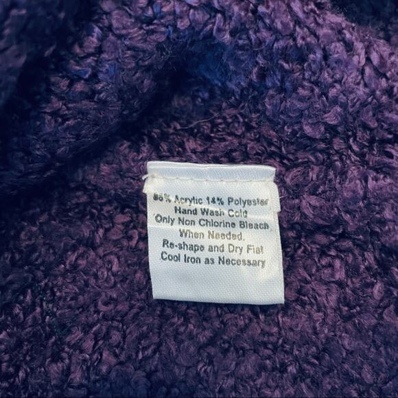 💗 3/$10 💗 WindiRiver Loop Knit Button Front Cardigan Purple Medium EUC - Picture 11 of 14